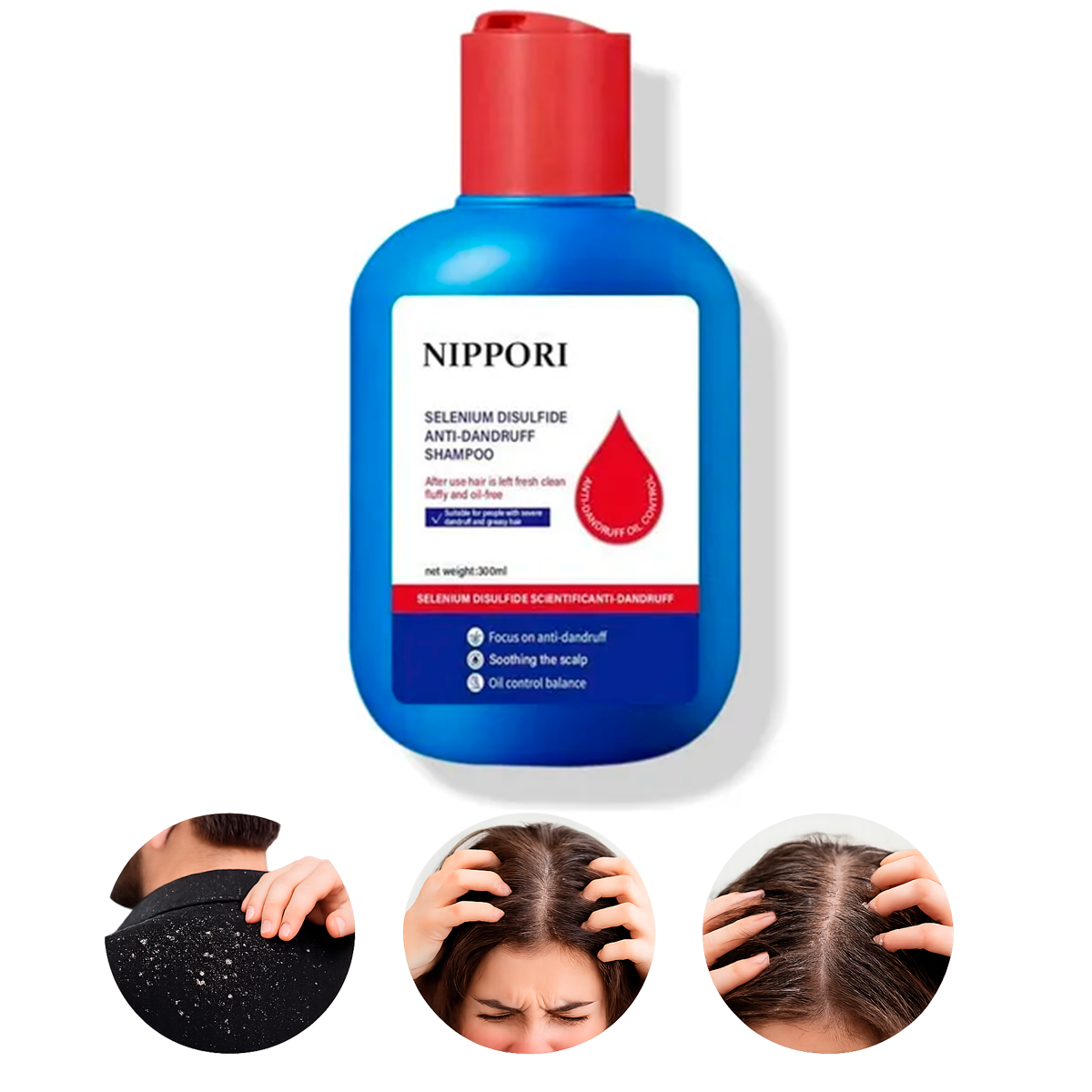 Shampoo tratamiento anticaspa Nippori 300 ml