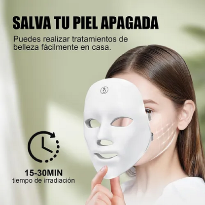 Máscara LED de Fototerapia 7 Colores Rejuvenecedora